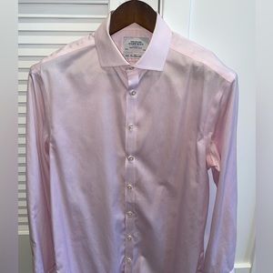 Charles Tyrwhitt pink and white striped dress shirt.